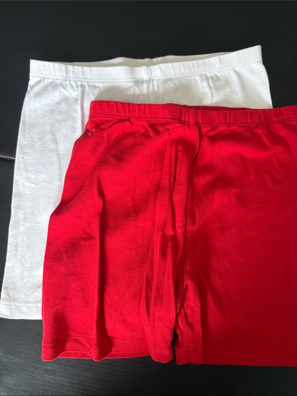 2 pair Kids Cotton Stretch somersault shorts  - Red & White